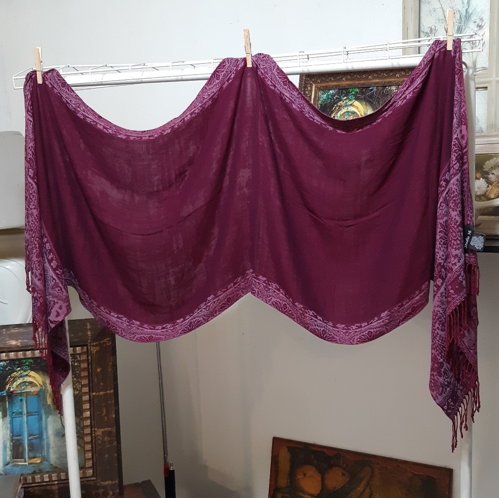 Rayon Knit wrap Long Wide Shoulder scarf Rectangle STUDIO 36
